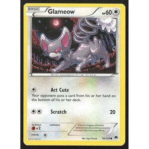 Glameow 93/122 Pokemon BREAKpoint Colorless Common 2016  MP